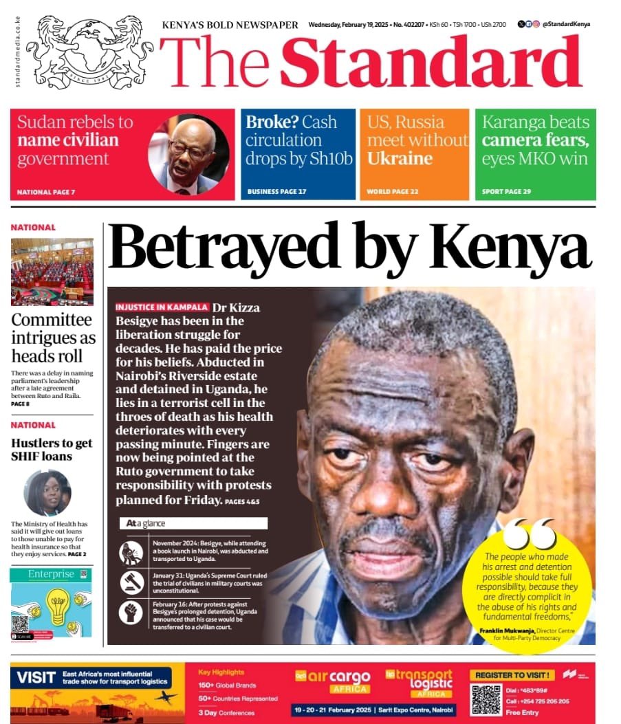 Dr. Kizza Besigye is suffering because he was betrayed by Kenya. #FreeKizzaBesigye
