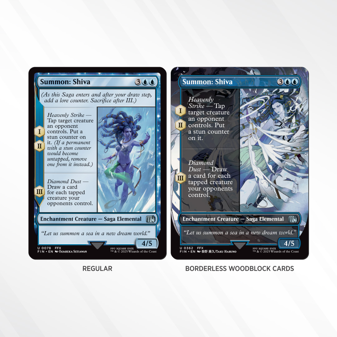 MTGxFINALFANTASY Summons are Enchantment Creature Sagas, as seen here  with Shiva from FINAL FANTASY X! They allow you to utilize their powerful  abilities before finishing in a blaze of glory with an