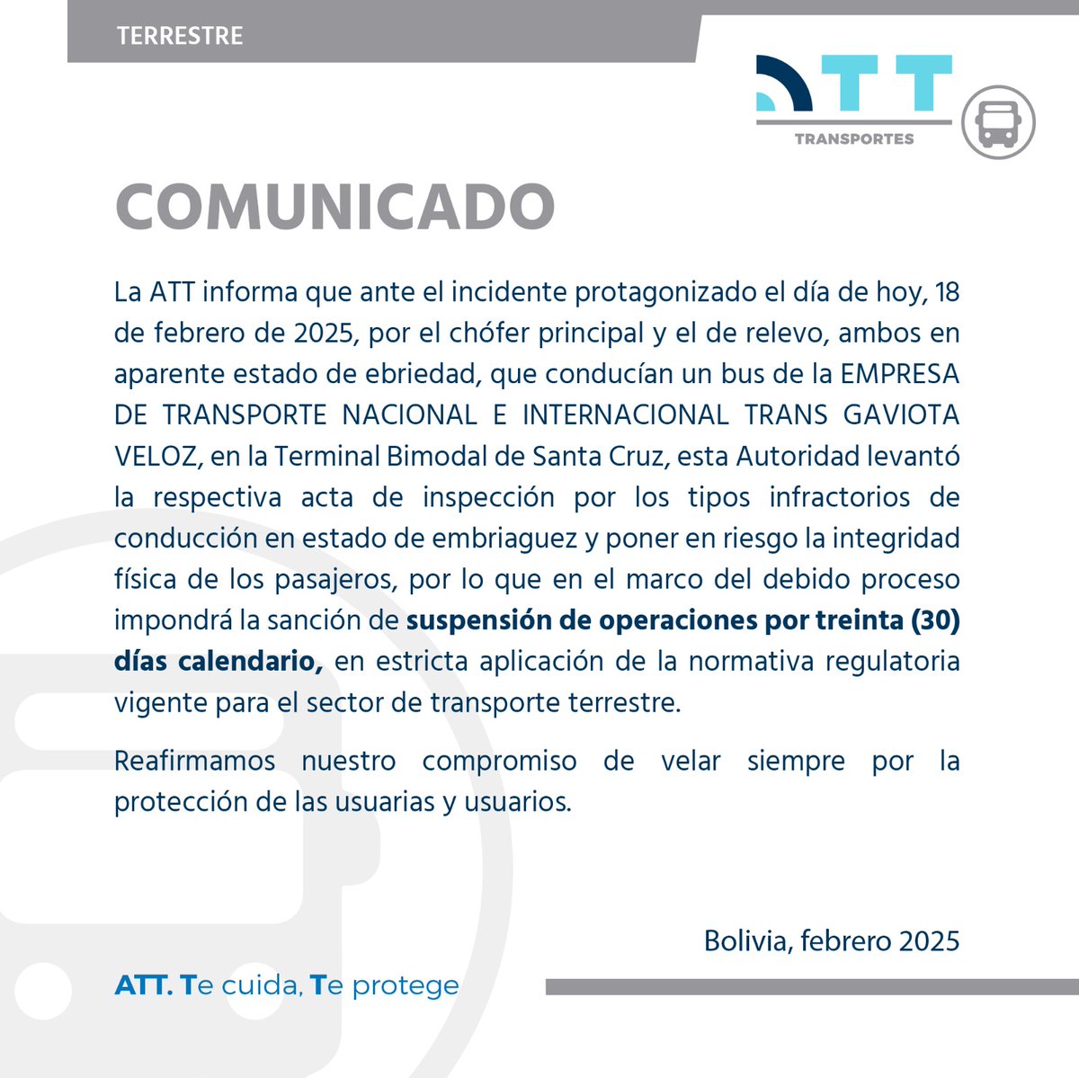 ATTBolivia's tweet photo. #COMUNICADO https://t.co/XDbwxRayE9