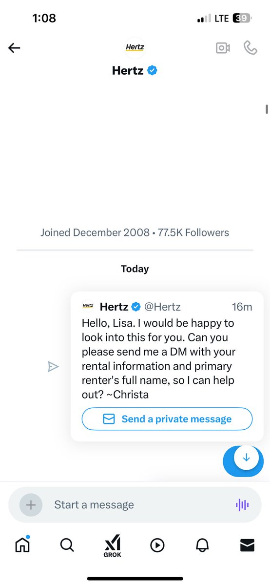 LisaKMiano's tweet photo. @Hertz #Hertz idea of customer service https://t.co/vuMtDNyLWx