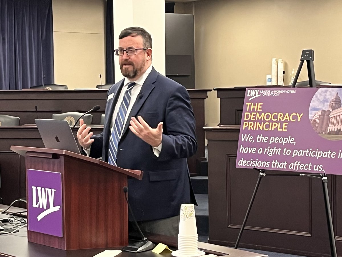 Neil Volz, deputy director, FL rights restoration coalition, speaking to@League members from personal experience with restoring voting rights to those with convictions in their past.