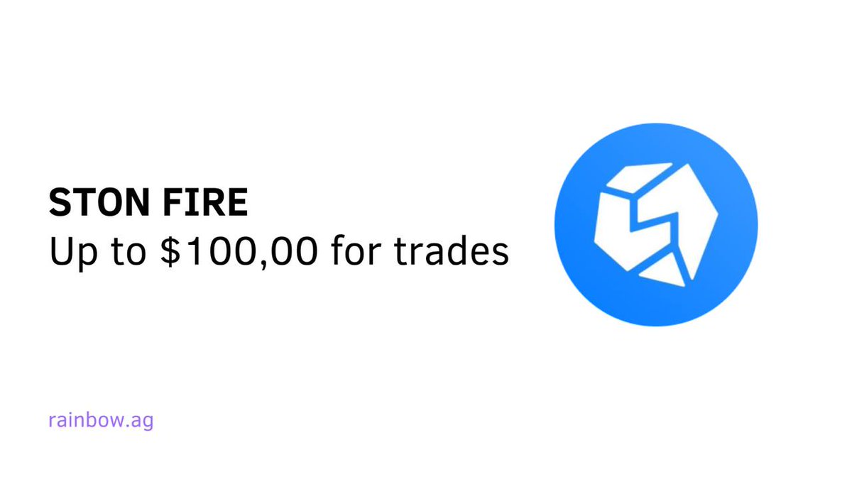 rainbow_swap's tweet photo. Swap on https://t.co/bdASuWbYtP and get eligible for STON FIRE airdrop!

STON FIRE - is a massive trading competition with a prize pool of up to $100,000 and all swaps on our platform using https://t.co/yuYKTLDHcS pools make you eligible. (https://t.co/skeqVhHkDz)

STON FIRE - is a massive trading competition with a prize pool of up to $100,000 and all swaps on our platform using https://t.co/yuYKTLDHcS pools make you eligible.

How to participate?
- Swap any tokens paired with TON or USDt on https://t.co/bdASuWbYtP
- Earn 100 points for every $1 of trading volume
- Trade daily for an extra 10% points boost
- Invite friends and earn bonus points from their activity

Competition ends: March 10, 18:00 UTC - don’t miss out.

How to participate?
- Swap any tokens paired with TON or USDt on https://t.co/bdASuWbYtP
- Earn 100 points for every $1 of trading volume
- Trade daily for an extra 10% points boost
- Invite friends and earn bonus points from their activity

Competition ends: March 10, 18:00 UTC - don’t miss out.