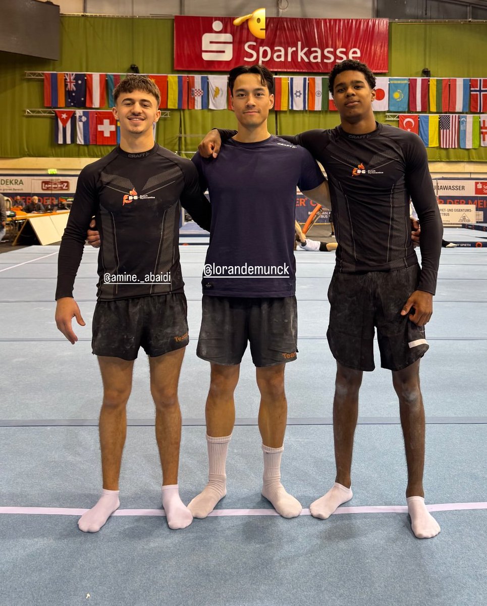2023igmedia's tweet photo. 2025 Cottbus World Cup - MAG team NED

Amine Abaidi @amine._abaidi
Loran de Munck @Lorandemunck  
Elijah Faverus @SyzeElijah 

Competition kicks off on Thursday! https://t.co/hCQ3FGVBqP
