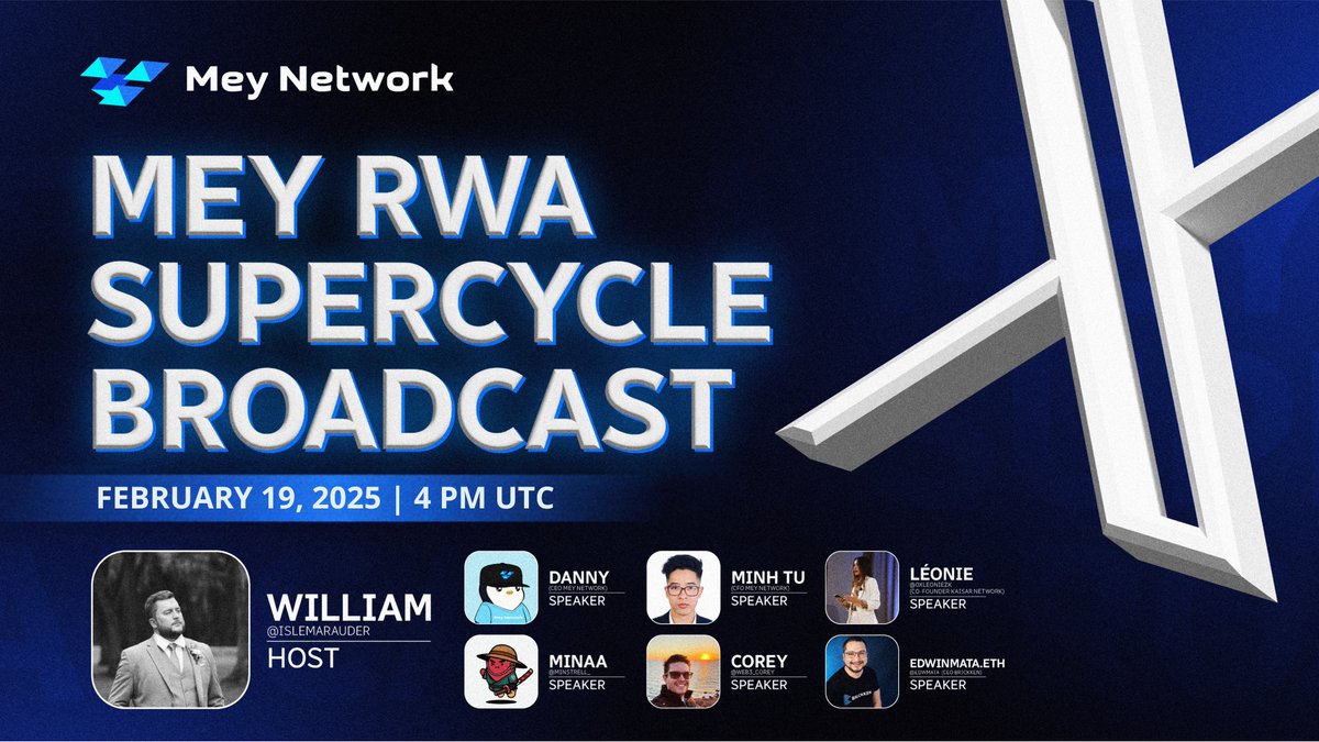 RWAs are set to redefine liquidity and investment structures at a global scale.  

Join us for an exclusive broadcast as we break down why RWAs are driving the next wave of adoption.   

🏡 Feb 19 | 4 PM UTC  

The shift is happening. Make sure you tune in 🔔
