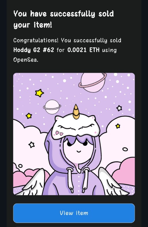 Sold 🥳
This cute one is going to a new home 😍
Thank you from the bottom of my heart <a href="/katas_art/">Kata 🇨🇦🇭🇺</a> 
Your support made my day... 🫶
I really appreciate your support ❤️😊
Be sure you follow her 🥰
#nft #nfts #NFTCommunity #NFTartist #NFTsales