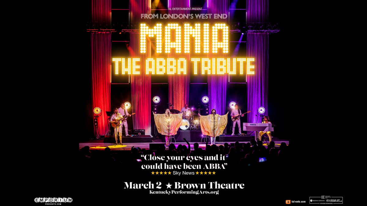 The Brown Theatre (@thebrowntheatre) on Twitter photo ✨SPECIAL OFFER✨<a href="/MANIAtheshow/">MANIA: The ABBA Tribute</a> comes to <a href="/thebrowntheatre/">The Brown Theatre</a> March 2!🎫Select seats are now buy one, get one free* (no code): bit.ly/KPAMANIA
*Fees & taxes may apply. Cannot combine with any other offer. Sold in multiples of 2. While supplies last. Valid: 2/19-3/2/25, 7:29PM ✨SPECIAL OFFER✨<a href="/MANIAtheshow/">MANIA: The ABBA Tribute</a> comes to <a href="/thebrowntheatre/">The Brown Theatre</a> March 2!🎫Select seats are now buy one, get one free* (no code): bit.ly/KPAMANIA
*Fees & taxes may apply. Cannot combine with any other offer. Sold in multiples of 2. While supplies last. Valid: 2/19-3/2/25, 7:29PM