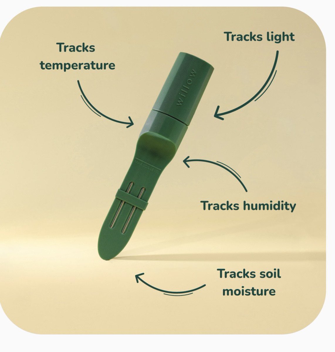 LeafloverEurope's tweet image. Designed in Australia! Willow plant sensors track temperature, light, humidity and soil moisture and send notifications when your plant needs attention🙆‍♂️🍀🐝
