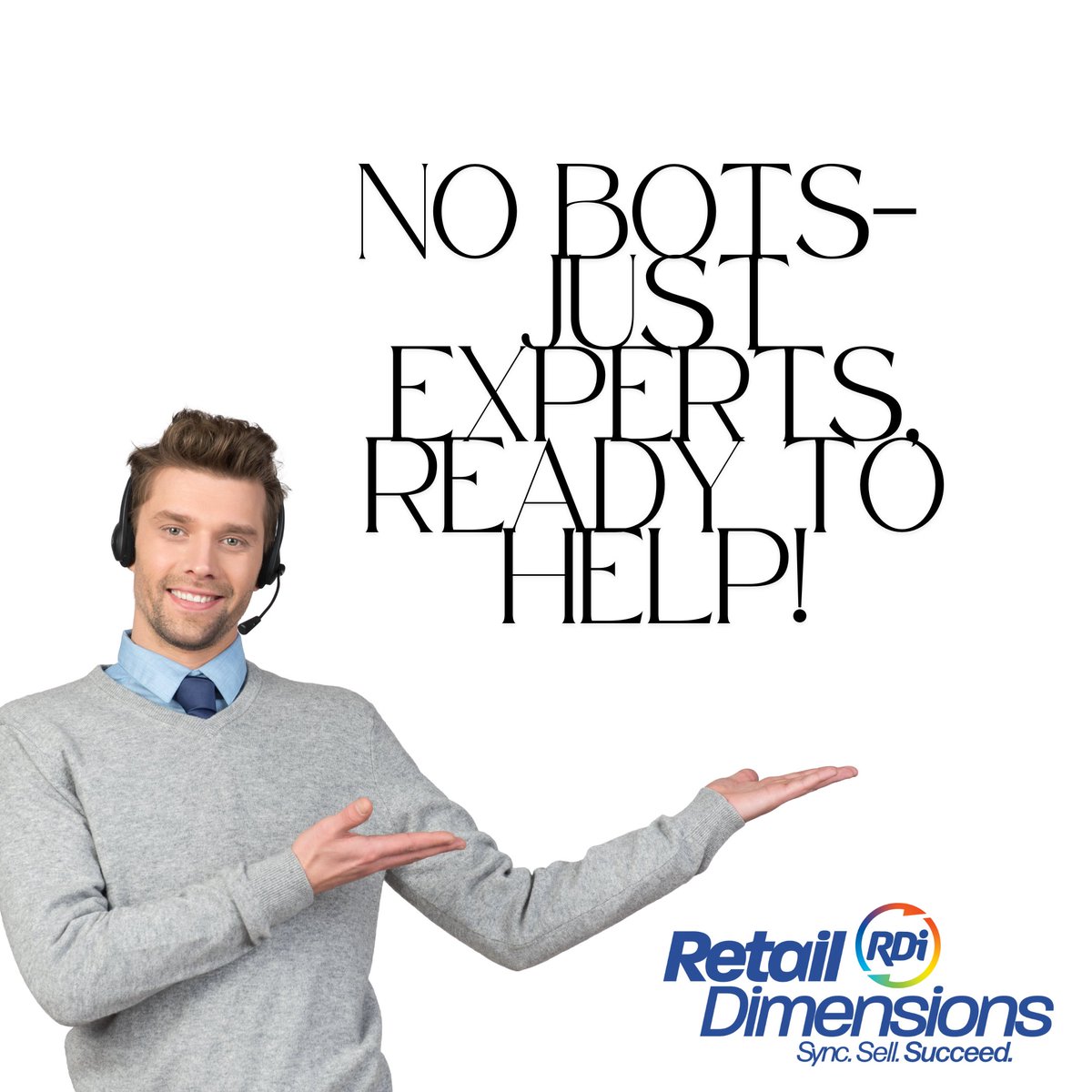 RDiIntegration's tweet photo. At Retail Dimensions, we don’t do chatbots or endless email loops. Our expert support team is easy to reach, responsive, and ready to work with you one-on-one to keep your omnichannel integration running smoothly.

#RetailDimensions #CustomerFirst #EcommerceSupport #RealSupport https://t.co/QuyVuo1TxI