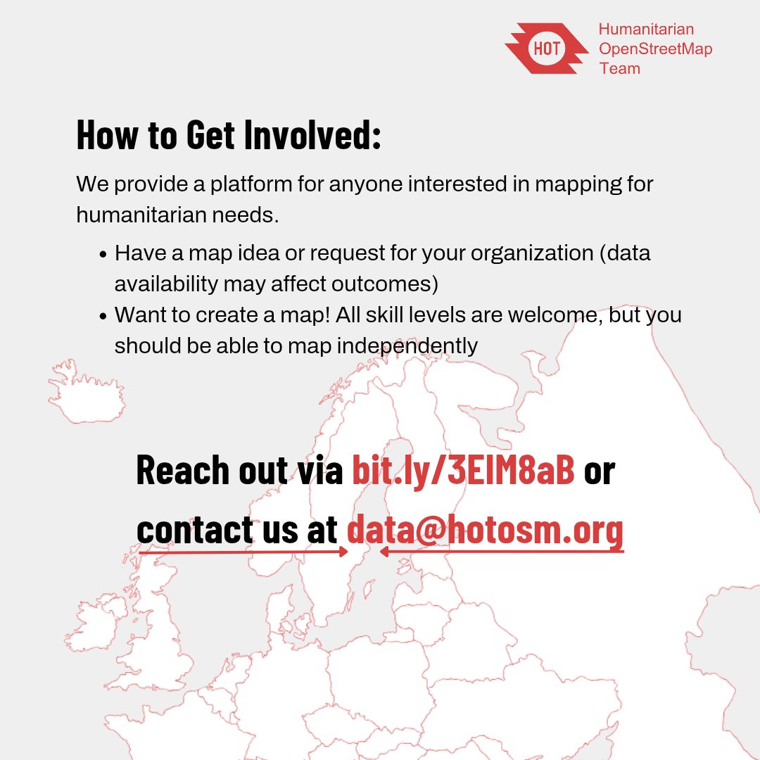 Humanitarian OpenStreetMap Team (@hotosm) on Twitter photo 📢 Join the 90-Day Open Maps Campaign!
Humanitarian needs are rising, and data gaps are growing. Help us map for impact—submit a map idea, create a map, or partner with HOT. One good map can drive real change.
Get involved: buff.ly/3QriF7D or email us at data@hotosm.org 📢 Join the 90-Day Open Maps Campaign!
Humanitarian needs are rising, and data gaps are growing. Help us map for impact—submit a map idea, create a map, or partner with HOT. One good map can drive real change.
Get involved: buff.ly/3QriF7D or email us at data@hotosm.org