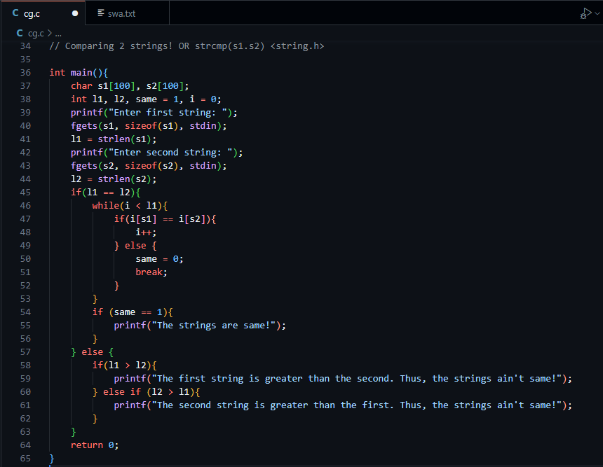 Swars_page's tweet image. ⚙️ String Reversal &amp;amp; Comparison - First Attempt Success! | DSA with C