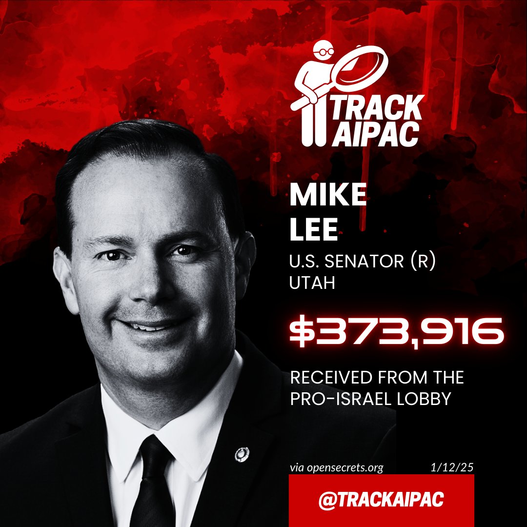 <a href="/SenMikeLee/">Mike Lee</a> <a href="/ABC/">ABC News</a> #BribedByAIPAC 
x.com/SenMikeLee/sta…