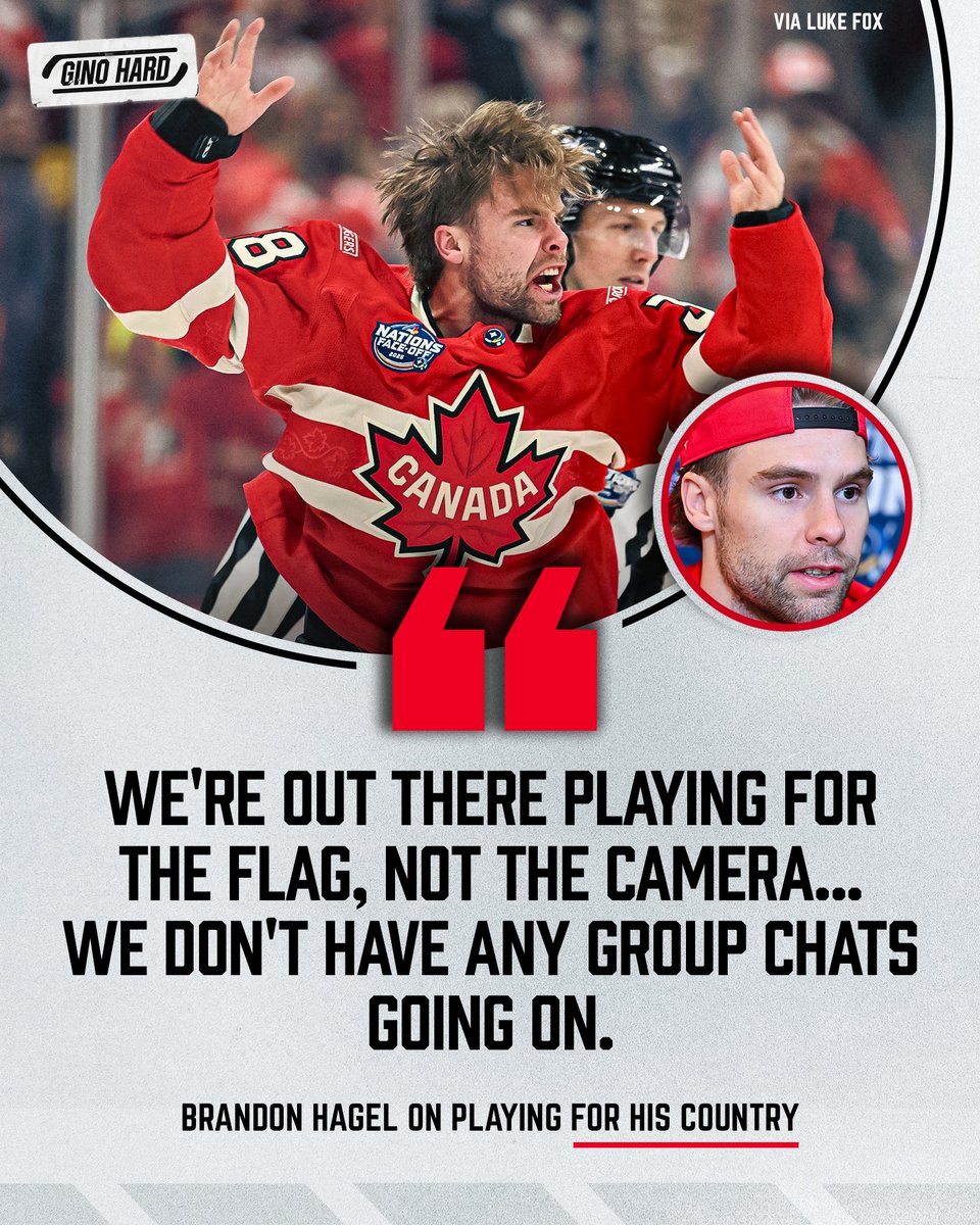 GinoHard_'s tweet image. Brandon Hagel makes it clear what he’s playing for at 4 Nations 😳🇨🇦

(h/t @lukefoxjukebox)