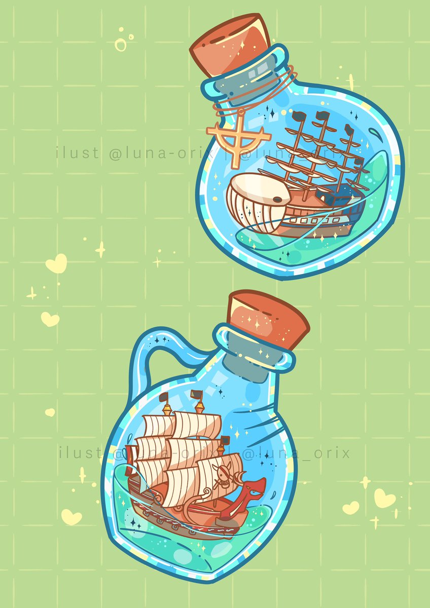 luna_oriX's tweet image. New ship bottles dropping soon as stickers in Etsy shop! #MobyDick #RedForce