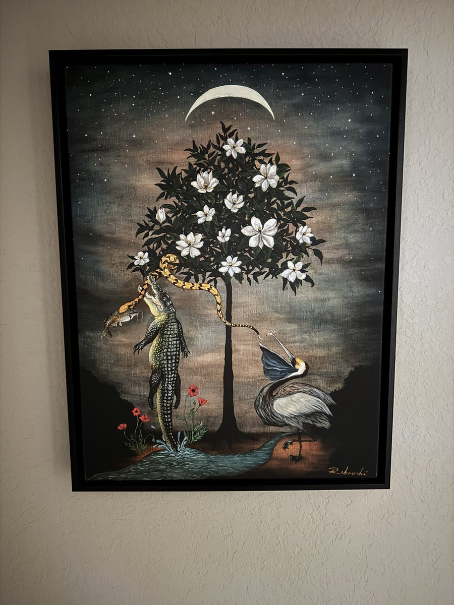 This painting was originally commissioned for the Maison de la Luz in New Orleans. The artist is the wonderful and talented Rebecca Rebouche <a href="/rebeccarebouche/">Rebecca Rebouche</a>.