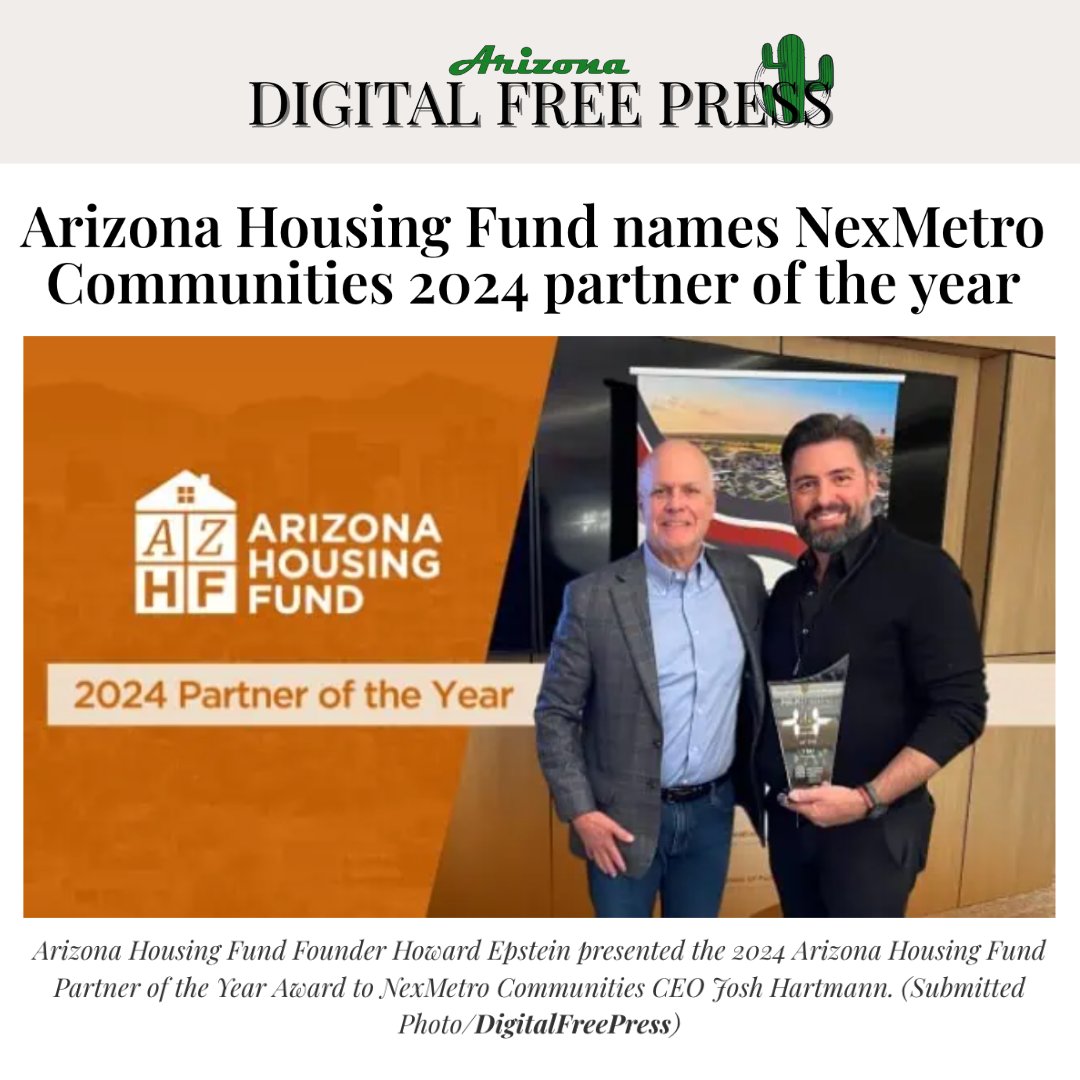 We're proud to name NexMetro as AZHF's 2024 Partner of the Year! Thank you to <a href="/ArizonaPress/">Arizona Digital Free Press</a> for covering this exciting news! arizonadigitalfreepress.com/arizona-housin…