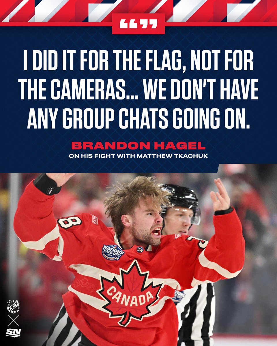 It's all about the flag for Brandon Hagel 🇨🇦 #4Nations