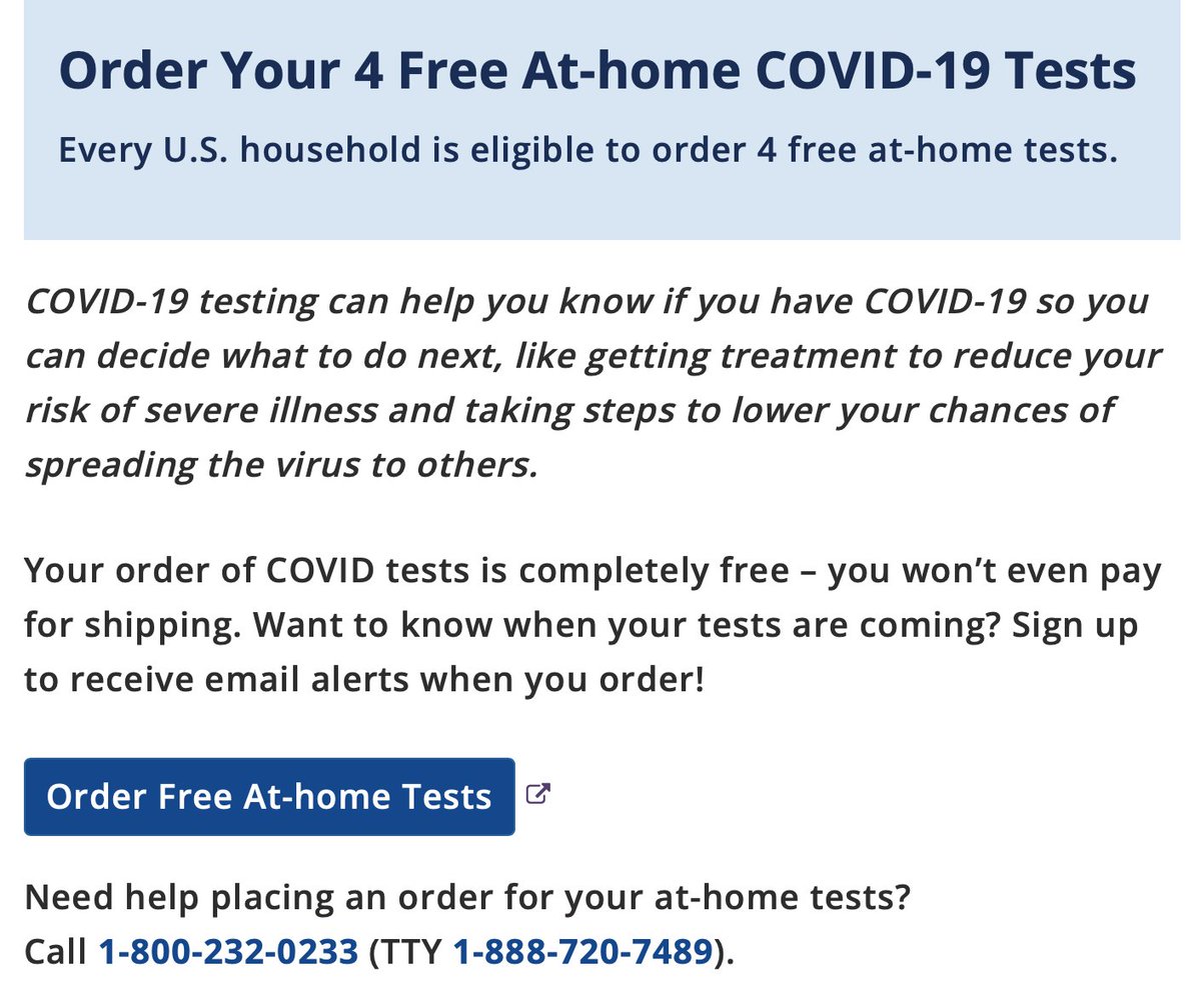 If you haven't ordered your free COVID tests over the last few months, you may still be eligible to have some delivered (for now).

You can order them here: covidtests.gov