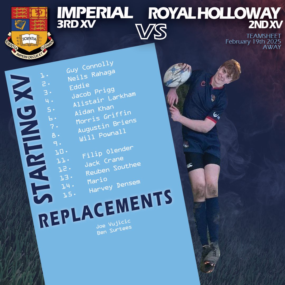 ICURFC's tweet photo. Here are your imperial 2nd and 3rd XV running out tomorrow https://t.co/PRCppS22dx