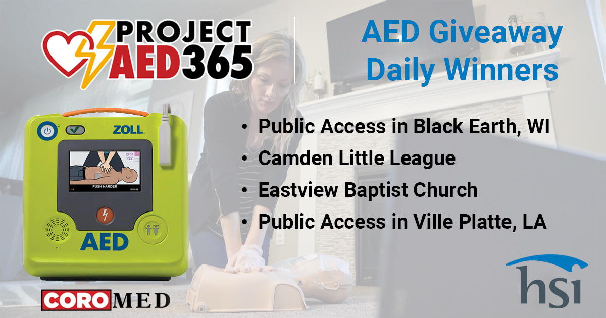 HSI_Emergency's tweet image. 🎉 Congrats to the daily #ProjectAED365 winners! Want to be next? Don’t miss your chance—enter now to win a Zoll AED and Remote Skills Verification training - hubs.li/Q037gz0W0 💙⚡
#ProjectAED365Recipient #ProjectAED365Winner #hsiCPRtraining #AnAEDaDay