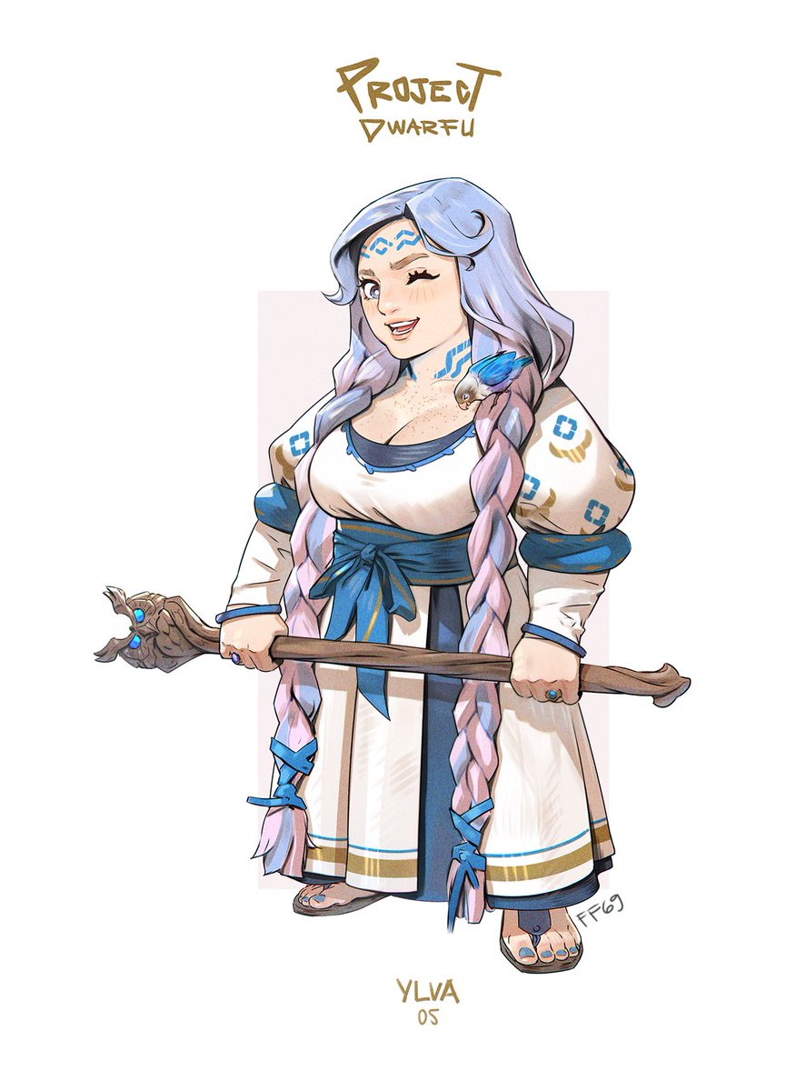 Ylva is a lively dwarf with a warm heart, a contagious laugh, and an unwavering love for animals.  She is kind to everyone, but she can become surprisingly fierce if someone harms an animal.