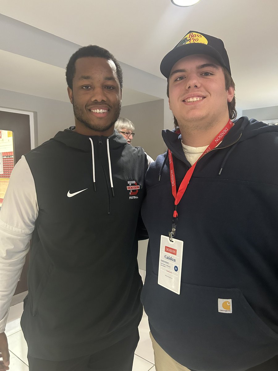Thank you to <a href="/DUFootball/">Denison Football</a> <a href="/coachjo51/">Jovon Johnson</a> and <a href="/CoachKJarrett/">Kaleb Jarrett</a> for inviting me down to visit.   Had a great time.  Can’t wait to come back again!! <a href="/griffin_andre/">Coach Andre Griffin</a> <a href="/NDCL_Football/">NDCL Football</a>