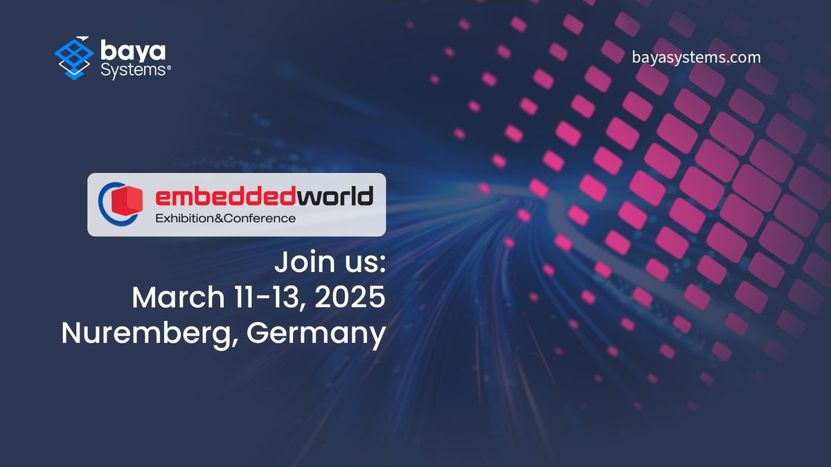 bayasystems's tweet image. Join Baya Systems at #EmbeddedWorld2025 Hall 2, Start-Up City on March 11-13 in Nuremberg to explore how our Unified Fabric technology is transforming AI, HPC, &amp;amp; automotive semiconductor architectures + more

Register: bit.ly/4hGJEIp
#AI #Semiconductor