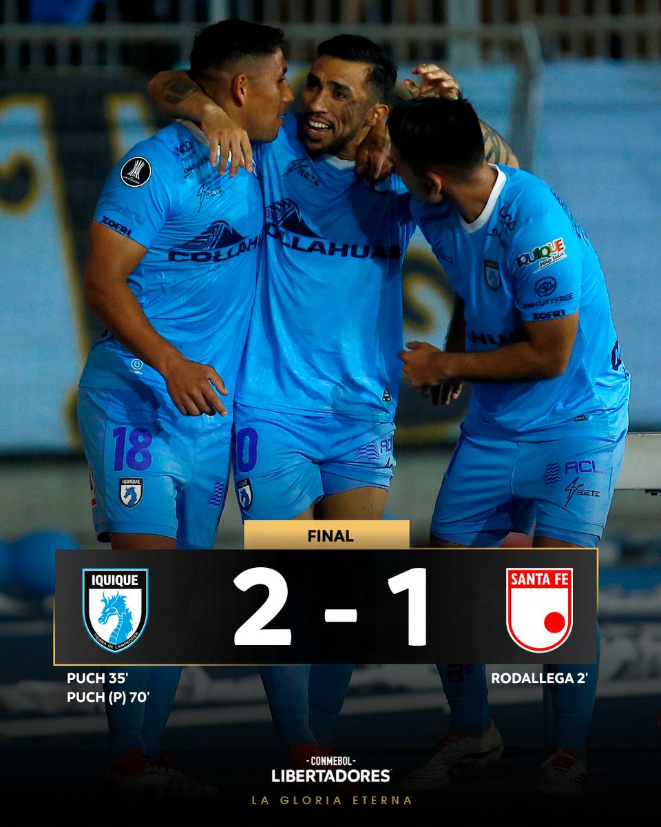 🇨🇱🎉 ¡Ganó <a href="/ClubDIquique/">Deportes Iquique</a>! Con doblete de Edson Puch 🔟, venció a <a href="/SantaFe/">Independiente Santa Fe</a>, por la ida de la Fase 2 de la CONMEBOL #Libertadores.

#GloriaEterna