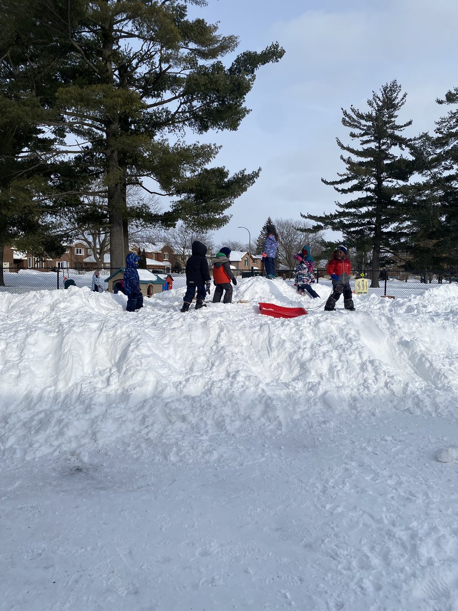 Kinders are loving all the snow! They are keeping warm climbing, sledding and shoveling. Their enthusiasm playing in the snow is contagious!@MrsMacOCSB <a href="/misserinmick/">mme mick</a> <a href="/ChapelHillOCSB/">Chapel Hill Catholic School</a>