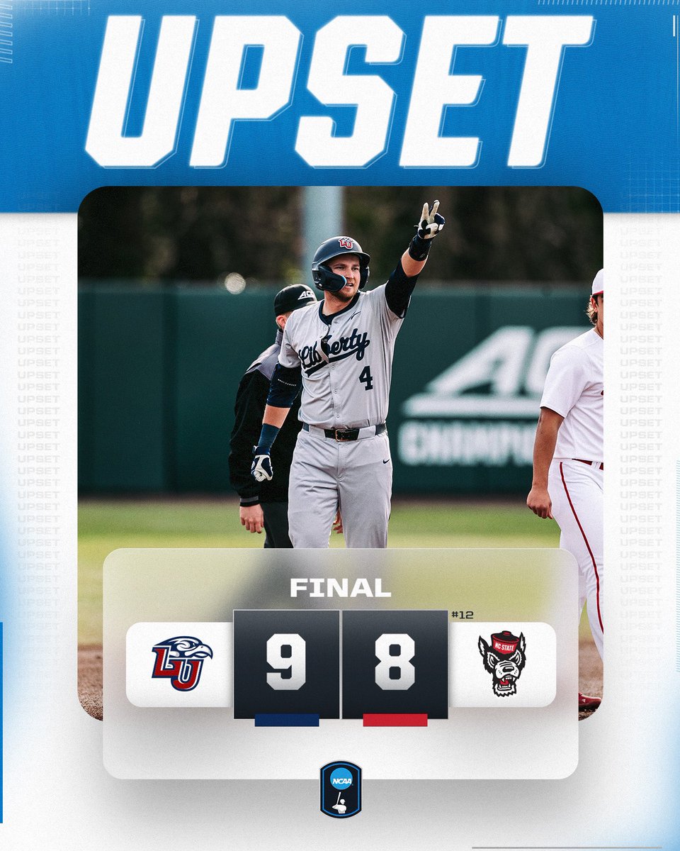🚨 UPSET ALERT 🚨

<a href="/LibertyBaseball/">Liberty Baseball</a> takes the win over #12 NC State! 

#NCAABaseball