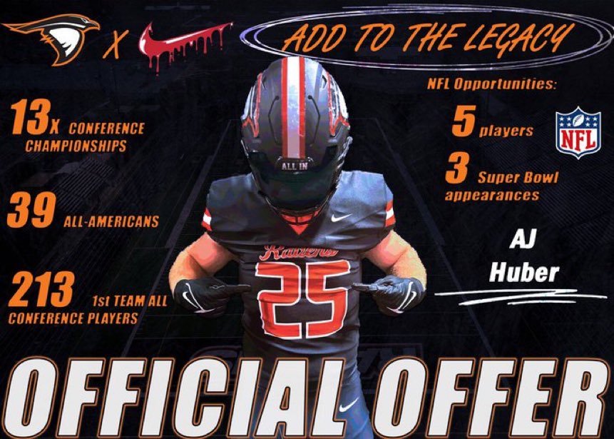 Aaron “AJ” Huber (@aj_huber_) on Twitter photo AGTG! Blessed to receive an offer to continue my Athletic and Academic career at Anderson University! 🧡🤍 <a href="/CoachMonte_/">LaMont Johnson</a> <a href="/AUFootball__/">Anderson University Football</a> AGTG! Blessed to receive an offer to continue my Athletic and Academic career at Anderson University! 🧡🤍 <a href="/CoachMonte_/">LaMont Johnson</a> <a href="/AUFootball__/">Anderson University Football</a>