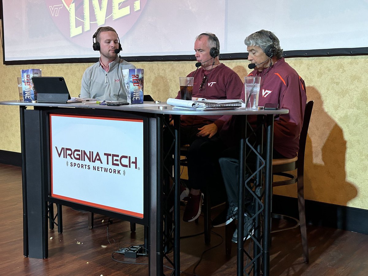 Virginia Tech Sports Network (@hokiesaudio) on Twitter photo 𝐓𝐞𝐜𝐡 𝐓𝐚𝐥𝐤 𝐋𝐢𝐯𝐞! is back, IN-PERSON tomorrow (Wednesday)!
📍 @McClains_Bburg
⏰ 6:00 - 7:00 pm
📻 <a href="/ESPNBlacksburg/">ESPN Blacksburg</a> in NRV
📻 Affiliates » hokiesports.com/virginia-tech-…
📱 App » vthoki.es/app
🎙️ <a href="/zach_w_mackey/">Zach Mackey</a>, <a href="/MikeBurnopVT/">Mike Burnop</a>, <a href="/CoachMKYoung/">Mike Young</a>
#Hokies 🦃📻 𝐓𝐞𝐜𝐡 𝐓𝐚𝐥𝐤 𝐋𝐢𝐯𝐞! is back, IN-PERSON tomorrow (Wednesday)!
📍 @McClains_Bburg
⏰ 6:00 - 7:00 pm
📻 <a href="/ESPNBlacksburg/">ESPN Blacksburg</a> in NRV
📻 Affiliates » hokiesports.com/virginia-tech-…
📱 App » vthoki.es/app
🎙️ <a href="/zach_w_mackey/">Zach Mackey</a>, <a href="/MikeBurnopVT/">Mike Burnop</a>, <a href="/CoachMKYoung/">Mike Young</a>
#Hokies 🦃📻