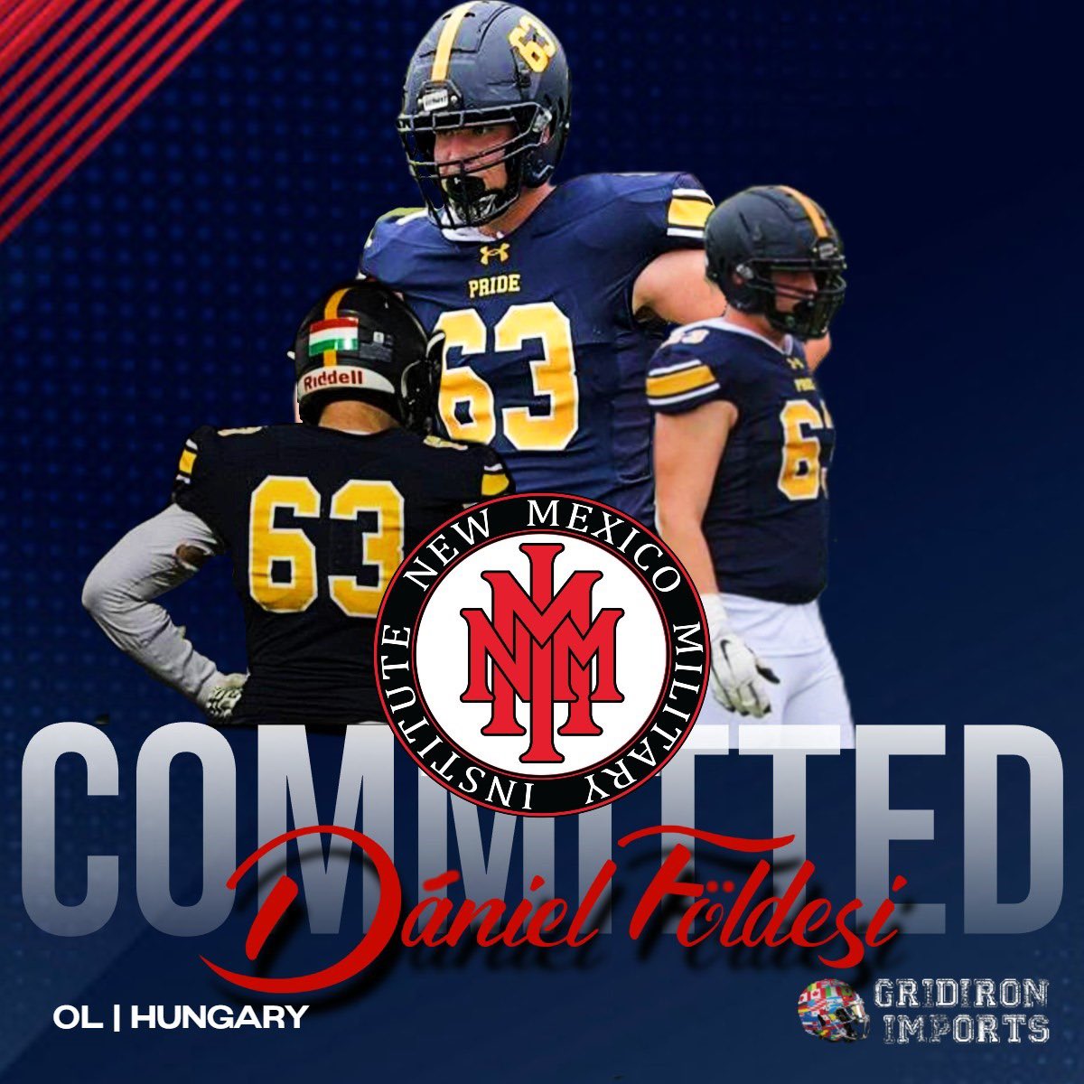 Gridiron Imports Foundation (@gridironimports) on Twitter photo Congratulations to <a href="/FoldesiGergo/">Földesi Dániel 6'6 270lbs RT/LT</a> on his commitment to <a href="/nmmibroncos/">NMMI Football</a>! From Hungary to <a href="/TPridefootball/">Trinity-Pawling Football</a> in New York to junior college football in New Mexico, his journey to D1 continues!
<a href="/FehervarEnth/">Fehérvár Enthroners</a> Congratulations to <a href="/FoldesiGergo/">Földesi Dániel 6'6 270lbs RT/LT</a> on his commitment to <a href="/nmmibroncos/">NMMI Football</a>! From Hungary to <a href="/TPridefootball/">Trinity-Pawling Football</a> in New York to junior college football in New Mexico, his journey to D1 continues!
<a href="/FehervarEnth/">Fehérvár Enthroners</a>