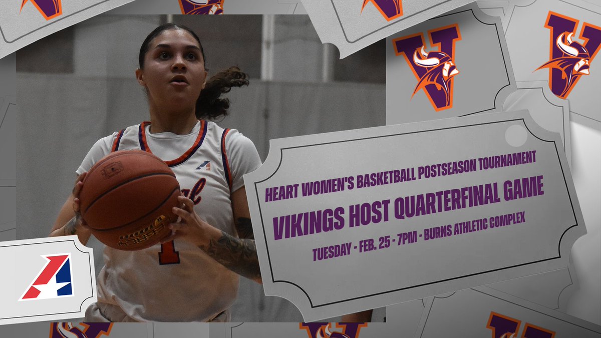It's official! The Viking women's basketball team will make history, hosting a quarterfinal game in the Heart Postseason Tournament! Quarterfinal game will be Feb. 25 at 7pm! Opponent is still TBD as the regular season concludes this weekend! #valleywillroll