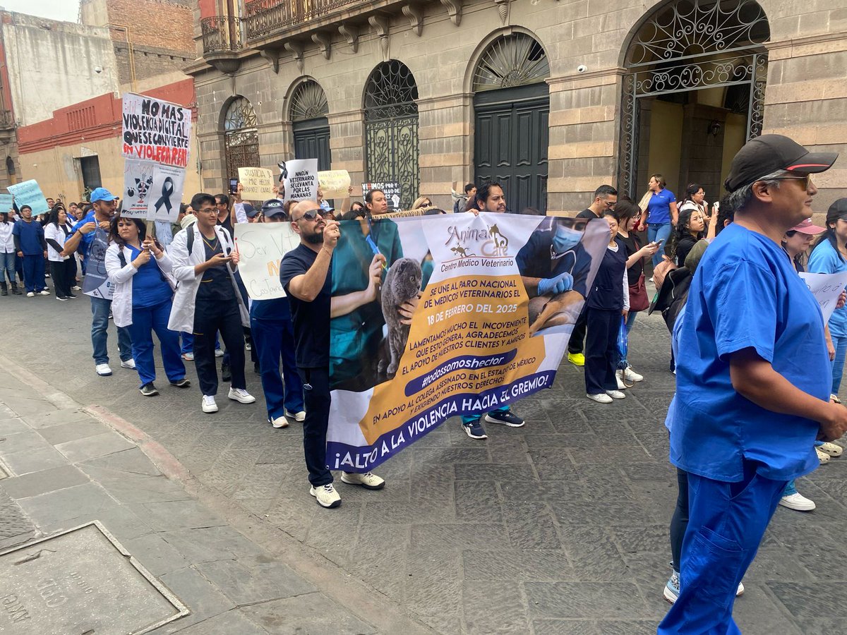 cmvzslp's tweet photo. Marcha pacífica MVZ de SLP - BASTA de agresiones contra las y los médicos veterinarios zootecnistas en el ejercicio de su profesión. #RespetoALosVeterinarios #NiUnVeterinarioMenos #JusticiaParaHector https://t.co/539HK7tCWb