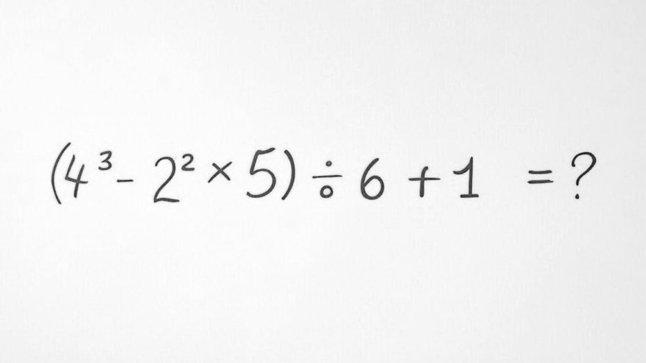antonillos's tweet image. 🧠 quick math challenge! 
(4³ - 2² × 5) ÷ 6 + 1 =❓

#orderofoperations #bodmas #pemdas #bidmas #gemdas #gems #exponents