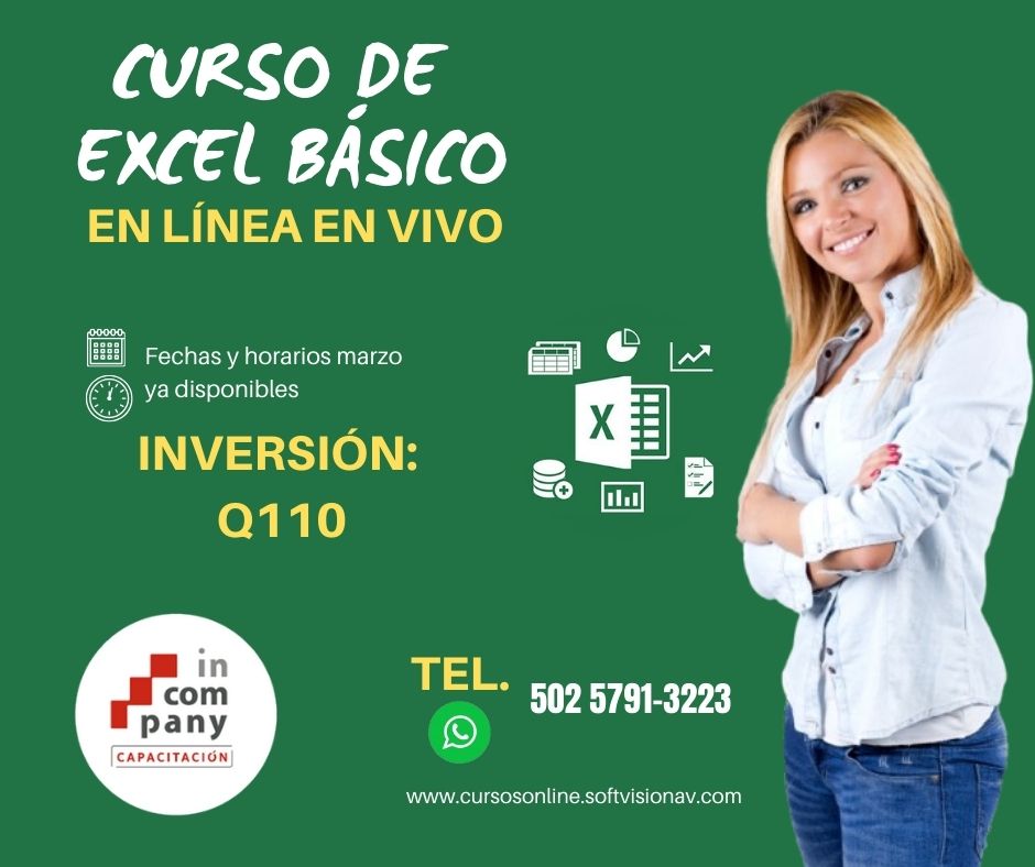 SoftVisionAV's tweet image. EXCEL BÁSICO VIRTUAL EN VIVO
✔️ Fecha y horarios: acortar.link/yALl5I
✔️ Virtual en VIVO
✔️ Inversión Q110
🎓Inscríbete en: 
WhatsApp wa.link/h2yc1r

#excelbasico #Excel #Excelenlinea #CursosOnline #CursosVirtuales #InCompanySV
