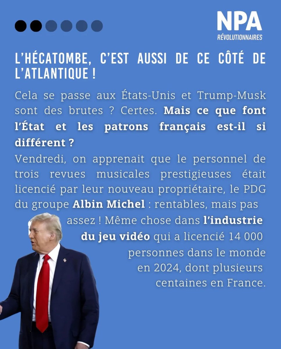 armelle_pertus's tweet image. ☄️☄️Licenciements : pour que la peur change de camp‼️💥💥

✊🏽✊🏽S’organiser pour une contre-offensive de tous les travailleurs❗️🔥🔥

🚩Editorial du NPA-Révolutionnaires du 17 février 2025
@npa_revo &amp;amp; @npajeunes_revo 

🔎 npa-revolutionnaires.org/licenciements-…

1/2