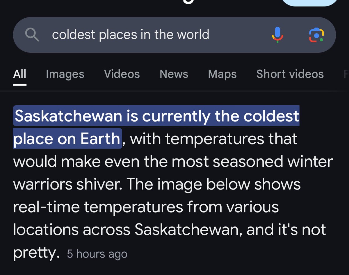 Saskatchewan is the coldest place on Earth right now. You don't have to be a little crazy to live here, but it helps.