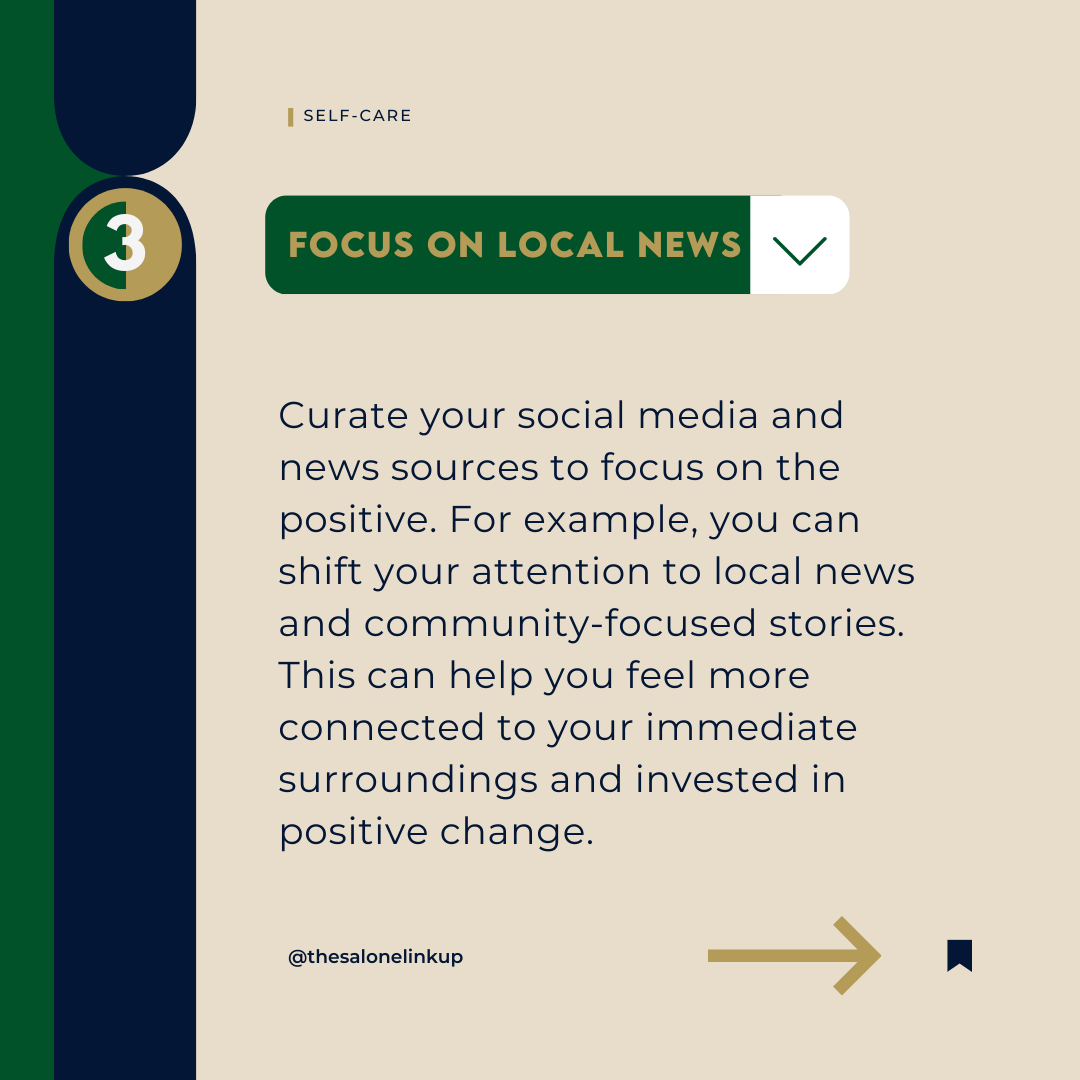 thesalonelinkup's tweet photo. #SLTipTuesday: Feeling drained by the news cycle? You're not alone!
Check out 6 self-care tips to stay centered during uncertain times.
1/2
#SelfCare #MentalHealthAwareness #ProtectYourPeace #StayGrounded https://t.co/cXtsmVZt4s