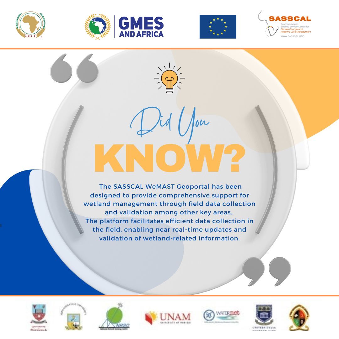 SASSCAL_ORG's tweet image. 1/2 Did you know? 🌿 The #SASSCAL #WeMAST Geoportal is a powerful tool designed to support effective wetland management. By enabling seamless field data collection and real-time validation, the platform ensures accurate and up-to-date wetland information. @UnzaOfficial