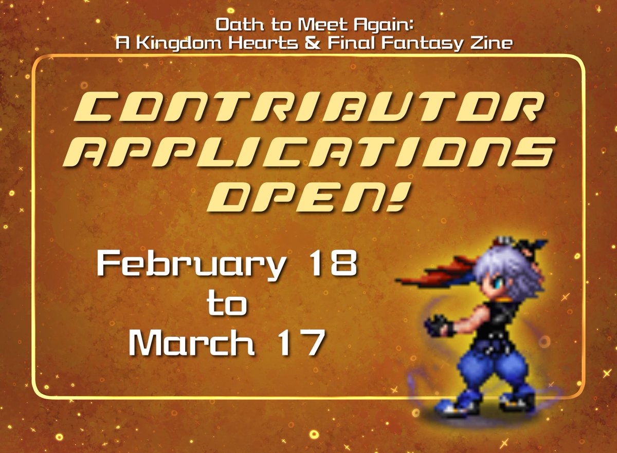 "Oath to Meet Again" Contributor Applications are now open! ⚔️ 
February 18 to March 17, 11:59 PST

"I've been having these weird thoughts lately, like is any of this for real, or not?" 

Take a look at the links below! We're really excited to see what you'll create!