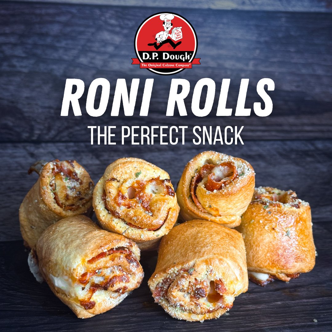 Craving the perfect snack? Meet our Roni Rolls: pepperoni and mozzarella rolled in golden dough, baked to perfection, and topped with garlic Parmesan seasoning. 8 irresistible bites, one epic flavor. 🧄🧀🔥 Order now!

Order on our app📱 or online at dpdough.com