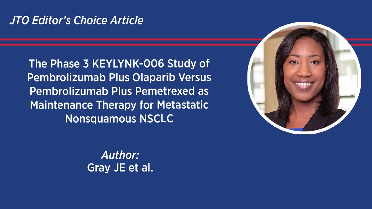 JTO & JTO CRR (@jtoonline) on Twitter photo The KEYLYNK-006 trial determined that pembrolizumab plus maintenance olaparib did not improve PFS or OS vs pembrolizumab plus pemetrexed in previously untreated metastatic nonsquamous #NSCLC. Read more about the trial here: bit.ly/4gjGnxH #LCSM The KEYLYNK-006 trial determined that pembrolizumab plus maintenance olaparib did not improve PFS or OS vs pembrolizumab plus pemetrexed in previously untreated metastatic nonsquamous #NSCLC. Read more about the trial here: bit.ly/4gjGnxH #LCSM