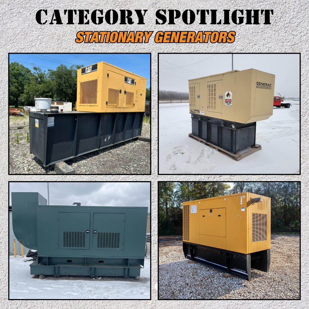 PowerSysToday's tweet image. 💡CATEGORY SPOTLIGHT: Stationary Generators💡

Stationary generators are useful for providing standby power during power outages or for primary power as needed. 😁

Click HERE for listings like these! 👀👇
🔗 ow.ly/K5tn50V1uTH

#CategorySpotlight #StationaryGenerators #PST