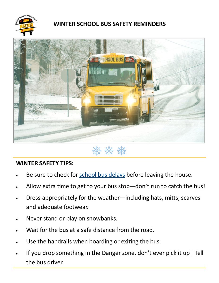 ⚠️Please review these winter safety tips for students and families! <a href="/HCDSB/">Halton Catholic DSB</a> <a href="/HaltonDSB/">HDSB</a>