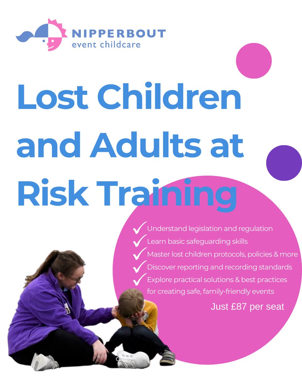 When was the last time you reviewed your Lost Child policies, procedures and protocols?

Have you trained your staff in 'Adults at Risk' protocols?

nipperbout.com/training/lost-…

#EventTraining #LostChildPolicy #AdultAtRiskProtocol #EventProfs #LostChildTraining