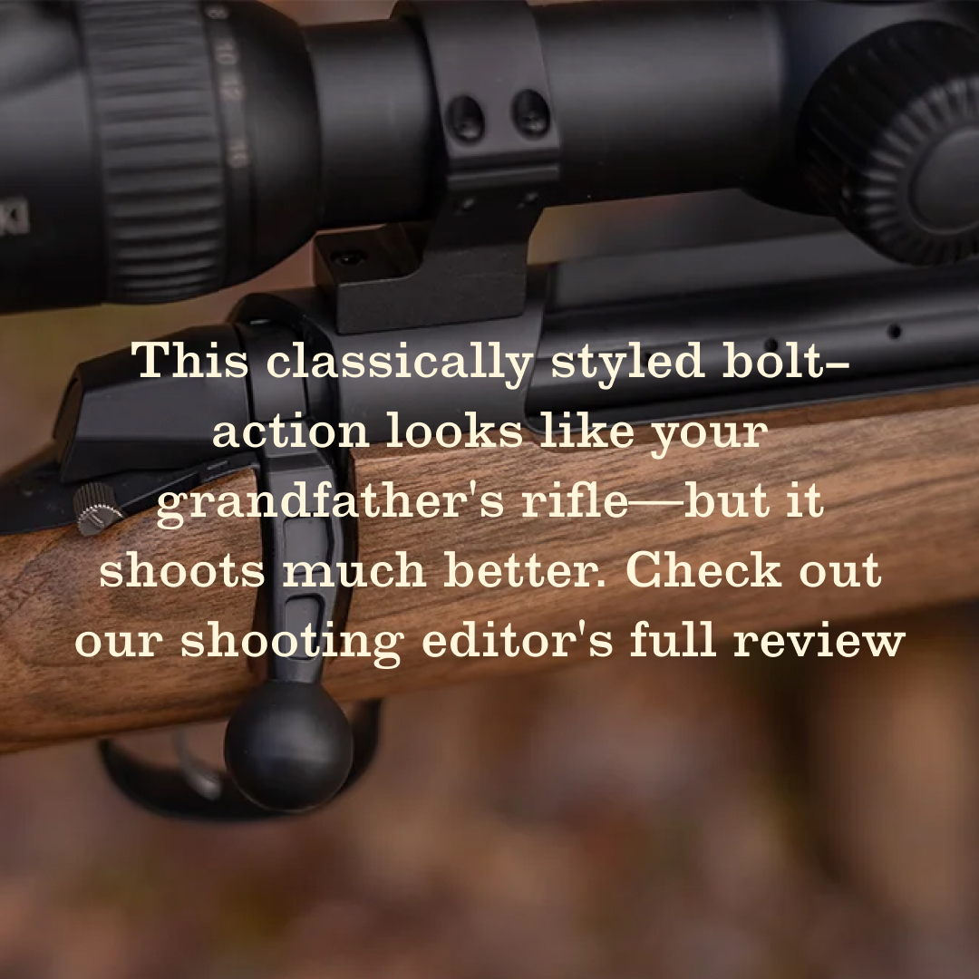 FieldandStream's tweet image. This classically styled bolt-action looks like your grandfather's rifle—but it shoots much better.

Check out our shooting editor's full review - fieldandstream.com/guns/weatherby… 💥

#GunReview #Weatherby #FieldandStream