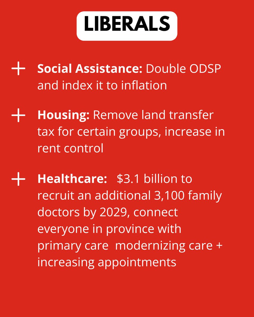 The Ontario Provincial Election is on Feb 27th!

There are pertinent issues related to poverty and health we should all be informed on. 

Learn what each party’s (NDP, Green, Liberal and Conservative) plans and policies are on Social Assistance, Housing and Healthcare. 

(1/2)