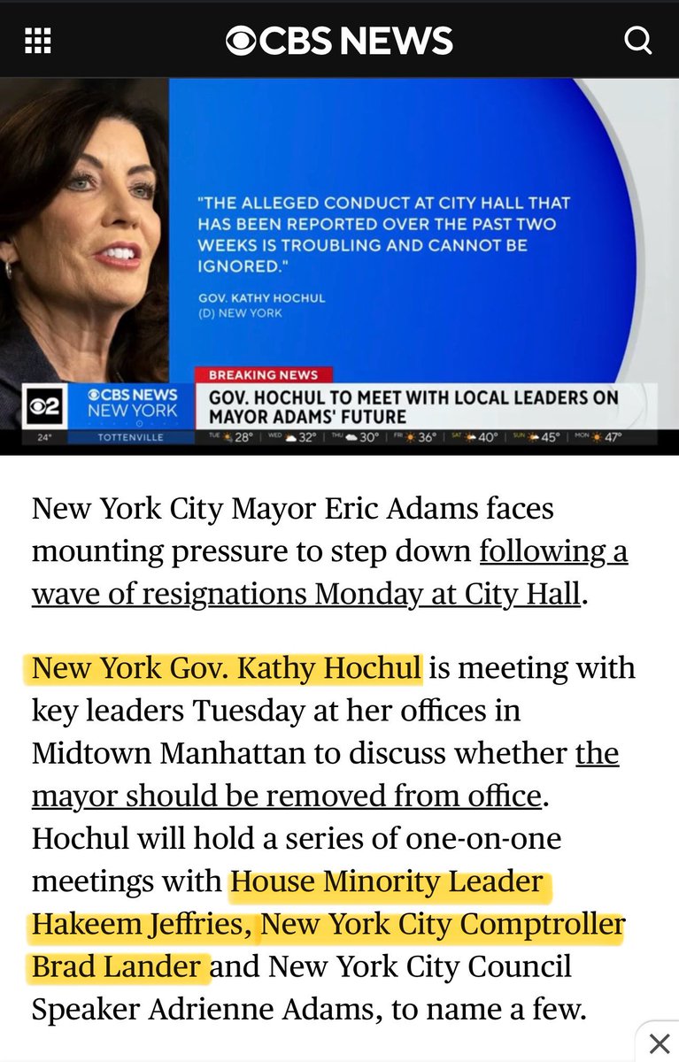 LauraLoomer's tweet image. EXCLUSIVE:

🚨All of the people involved in @GovKathyHochul’s meeting today to discuss removing @ericadamsfornyc as Mayor of NYC are clients of Judge Merchan’s daughter🚨

Last night, I reported on the conflict of interest that exists in that NY Governor Kathy Hochul has called…