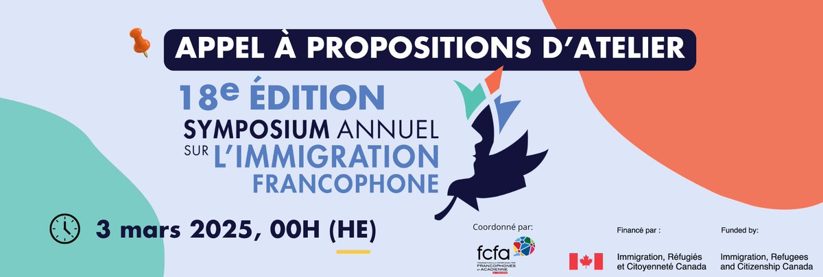 FCFAimmigration (@fcfaimmigration) on Twitter photo La <a href="/fcfacanada/">FCFA du Canada</a> invite tous les acteurs de l'#immfr à proposer un atelier d'échange pour la 18e édition du Symposium annuel sur l’immigration francophone autour de la thématique «Le bien être éclairé par l’intersectionnalité ».
Plus d'information: urlz.fr/u7kS La <a href="/fcfacanada/">FCFA du Canada</a> invite tous les acteurs de l'#immfr à proposer un atelier d'échange pour la 18e édition du Symposium annuel sur l’immigration francophone autour de la thématique «Le bien être éclairé par l’intersectionnalité ».
Plus d'information: urlz.fr/u7kS